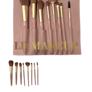 Set de brochas x8 c/estuche rosa nude POR MAYOR