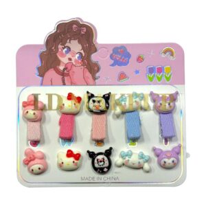 Set de trabitas y coleros Kitty/Kuromi POR MAYOR 8845