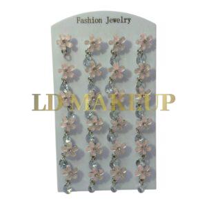 Aros Flores rosa blister x 12 pares