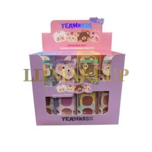 Mini paleta de sombras Animalitos x4 tonos YeahKiss 7400